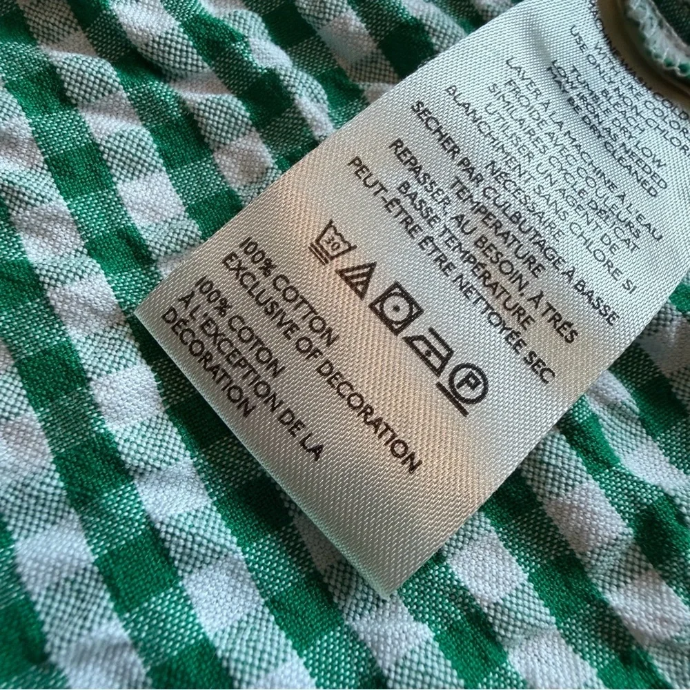 Free People Cass Midi Dress Green White Gingham Boho Stretch Gauze Size Small